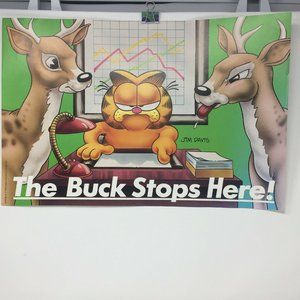 Garfield At Work The Buck Stops Here Poster